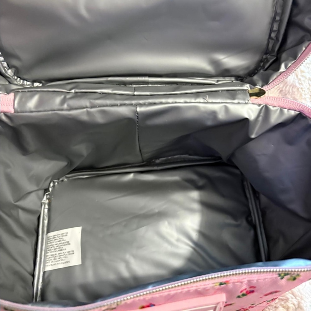 Betsey Johnson Pink Floral Quilted Cosmetic Case - Picture 6 of 7
